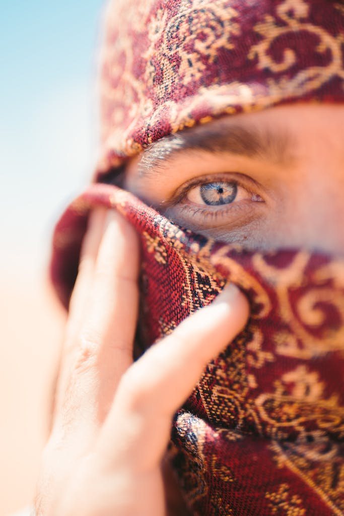 Person Covering Face With Cloth