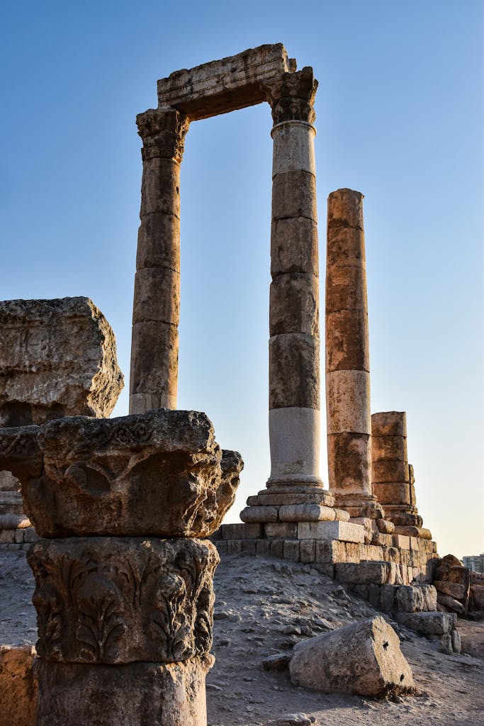 Ruins of the Temple of Hercules in Amman Citadel