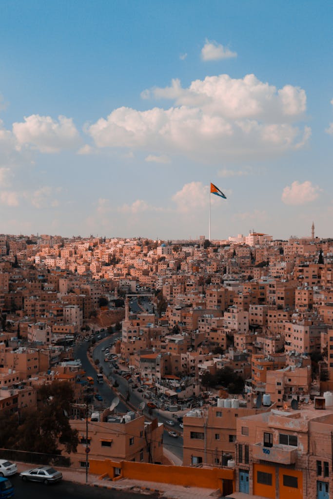 View of the Brown Buildings in Amman Jordan